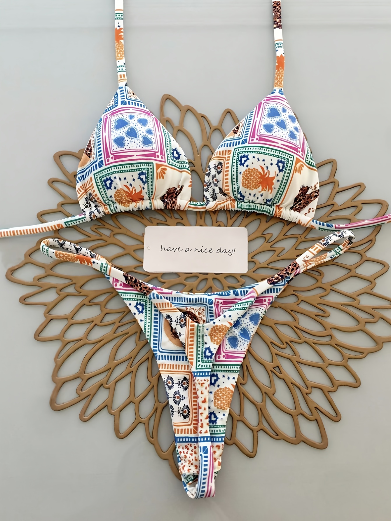 piezas, bikini sexy para mujer, traje de baño tanga, conjunto de playa  para vacaciones