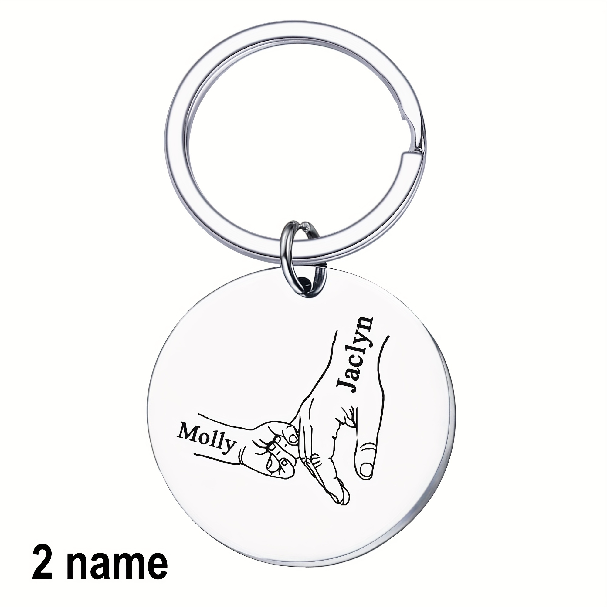 TEMU 1pc Molanxuan Personalized Stainless Steel Keychain – Custom Name Engraved Love Gift For , Mother’s Day, Or Special Occasions – Simple & Elegant
