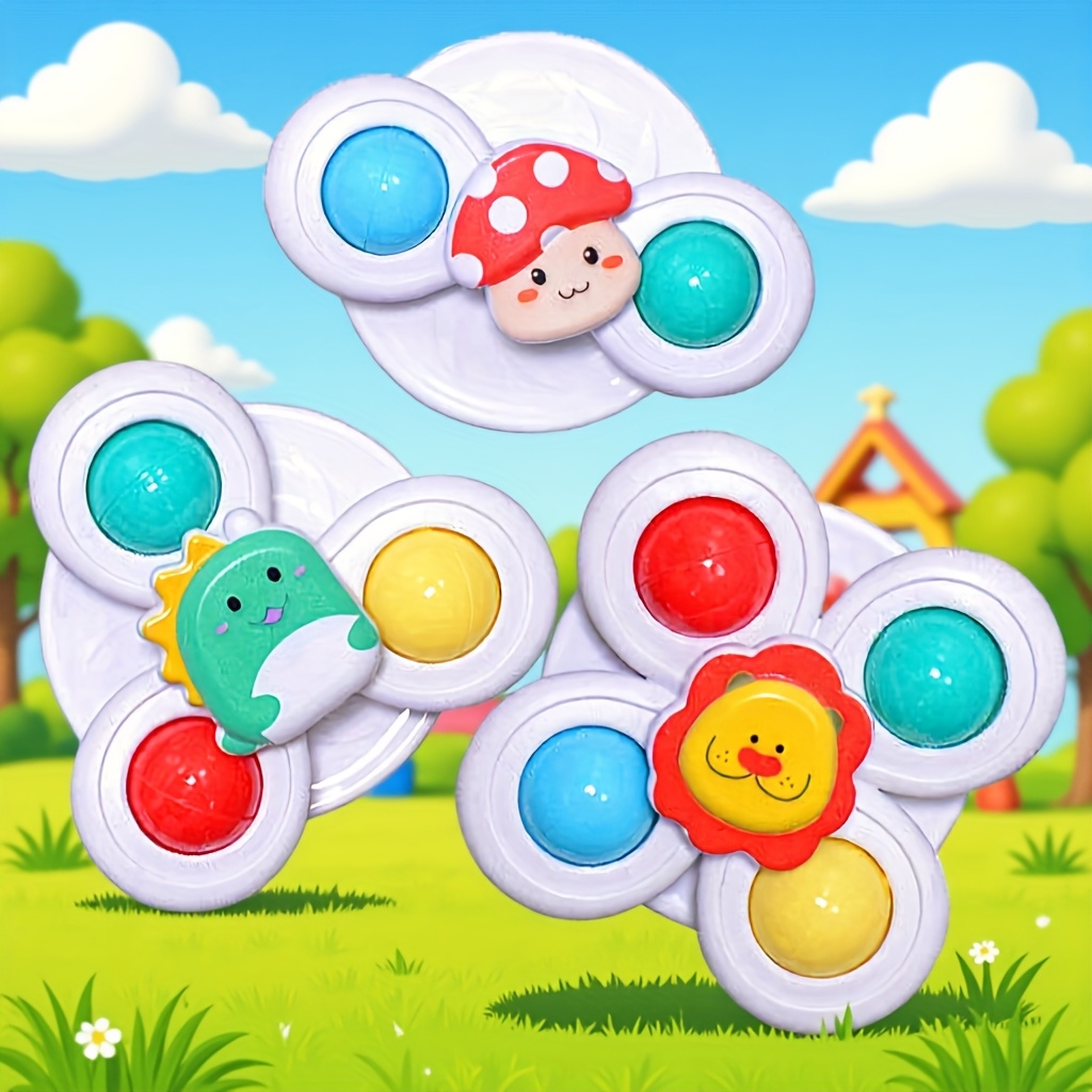 Suction Cup Spinning Top Toy for Fun Bath Time Play