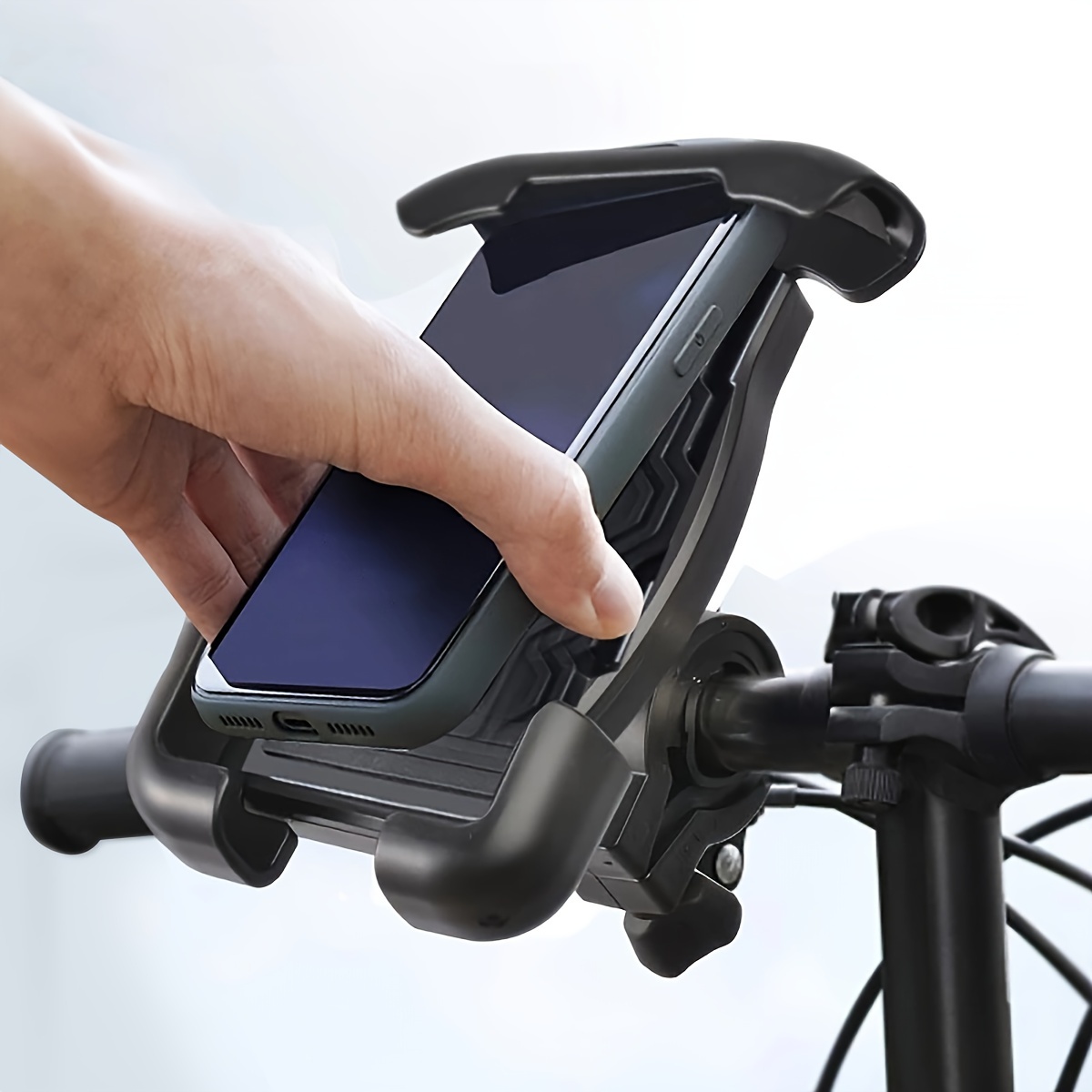 

Motorcycle & Bicycle Mobile Phone Holder - Securely Clip Your 14 Plus/promax, 13 Promax, S9, S10 & More 4.7-6.8 Smartphones!