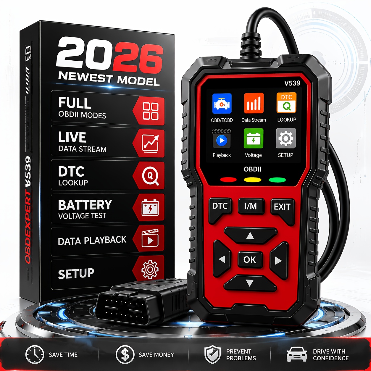 TEMU Scanner - Car Diagnostic Tool For Checking Engine Fault Lights, Clearing Error Codes, Transmission, I/m Readiness Indicator, Vehicle Information