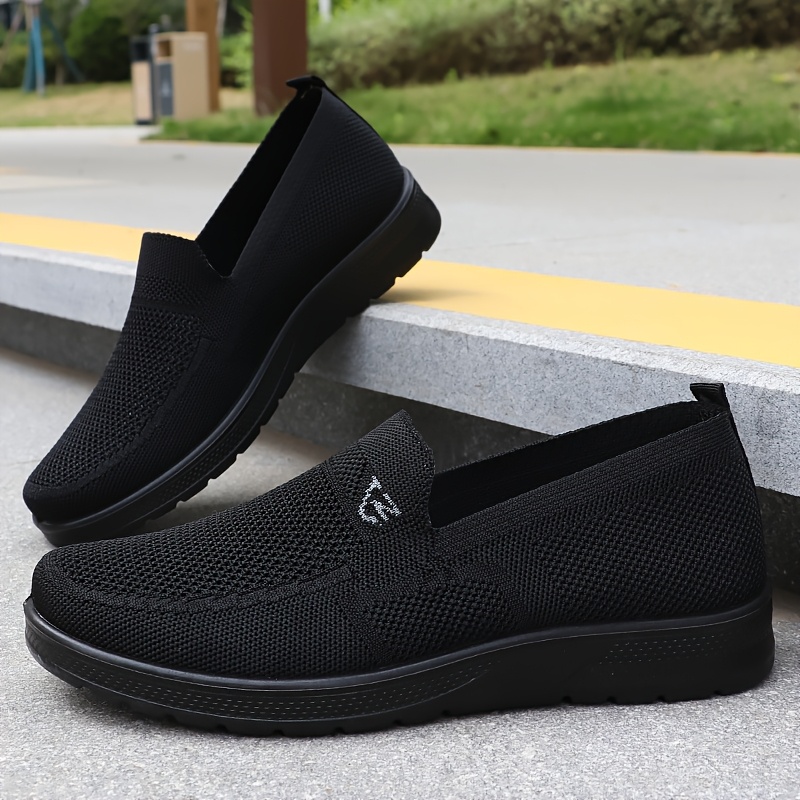 Men's Stylish Solid Knit Casual Shoes - Lightweight, Breathable, Non-Slip - The Perfect Choice for Outdoor Adventures and Leisure Enthusiasts