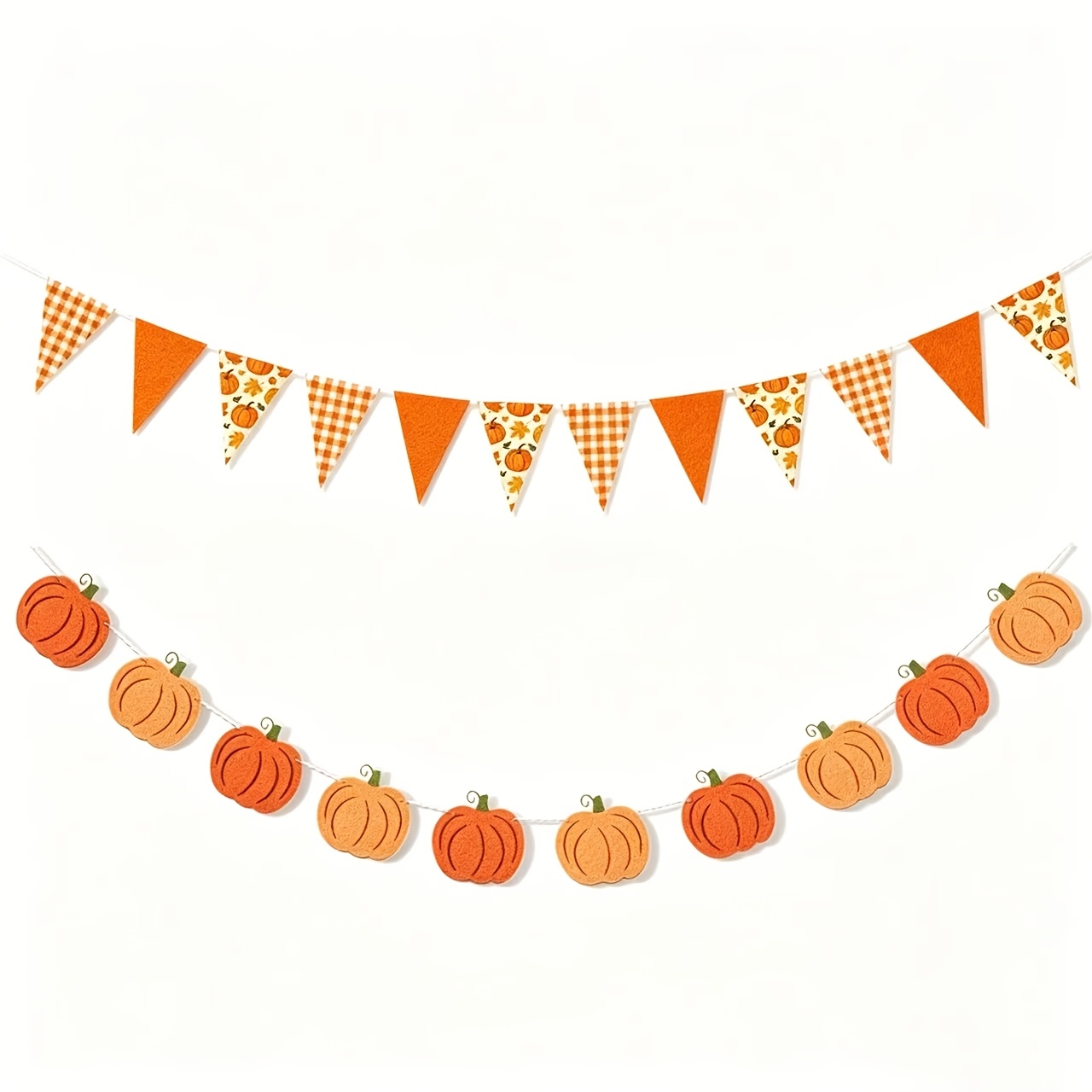 TEMU Bannières triangulaires d'automne et bannières de citrouilles parfaites pour la décoration de Thanksgiving et d'Halloween. peuvent accrochées