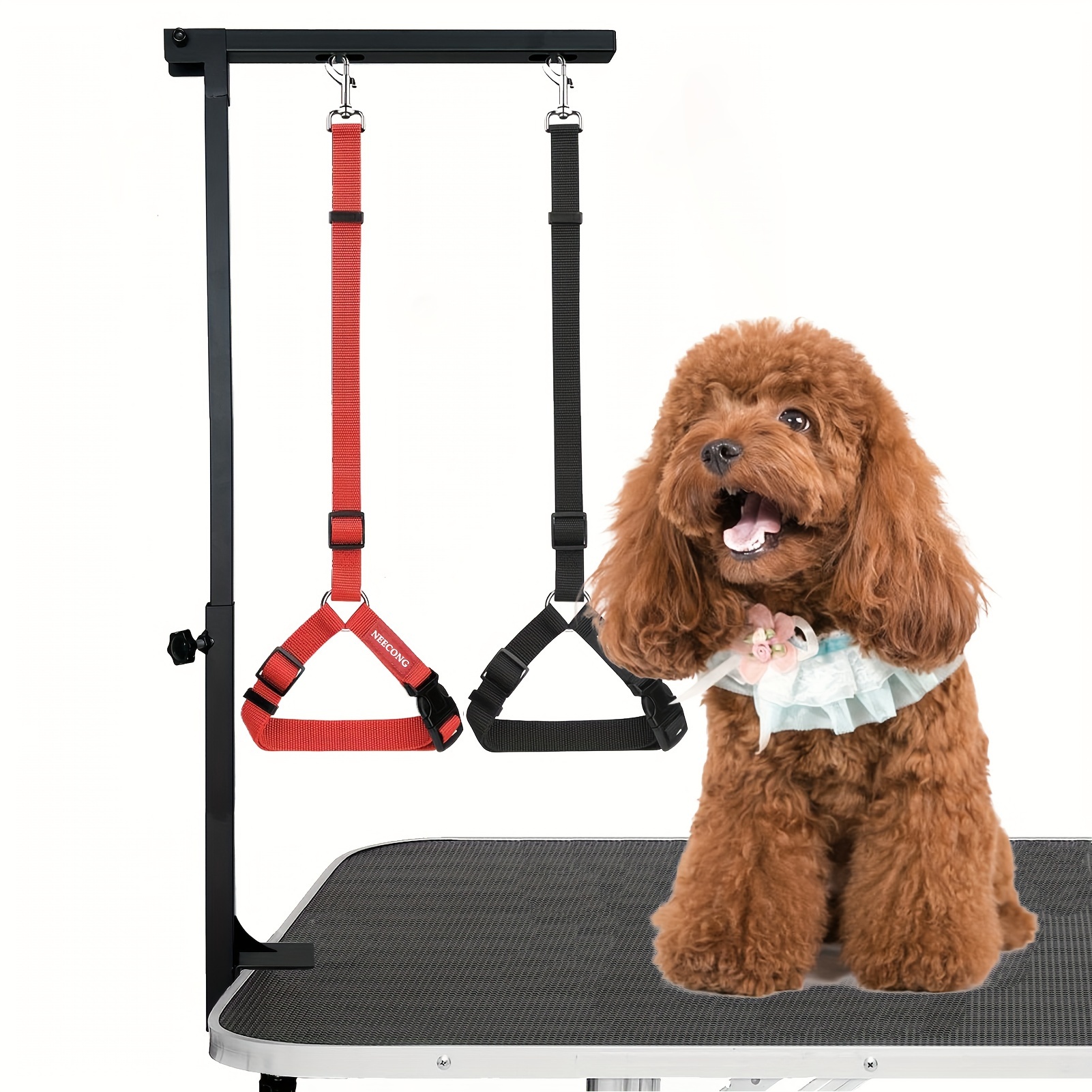 

Adjustable Dog Grooming Arm With Clamp - 30" Height Adjustable Table Stand For Medium & Small Breeds, Upgraded Webbing For Fit