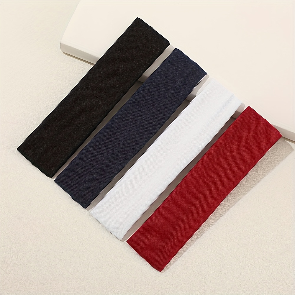 TEMU Set Of 4 Women's Athletic Headbands - In , Sweat, And Made From Stretchy Polyester For Activities Like Running, Yoga, And Workouts - Featuring A