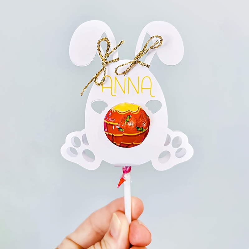 

A Cutting Die For Making Easter Bunny Lollipop Sticks, Suitable For Cutting And Decorating Clipboards, Albums, And Diy Paper Cards.