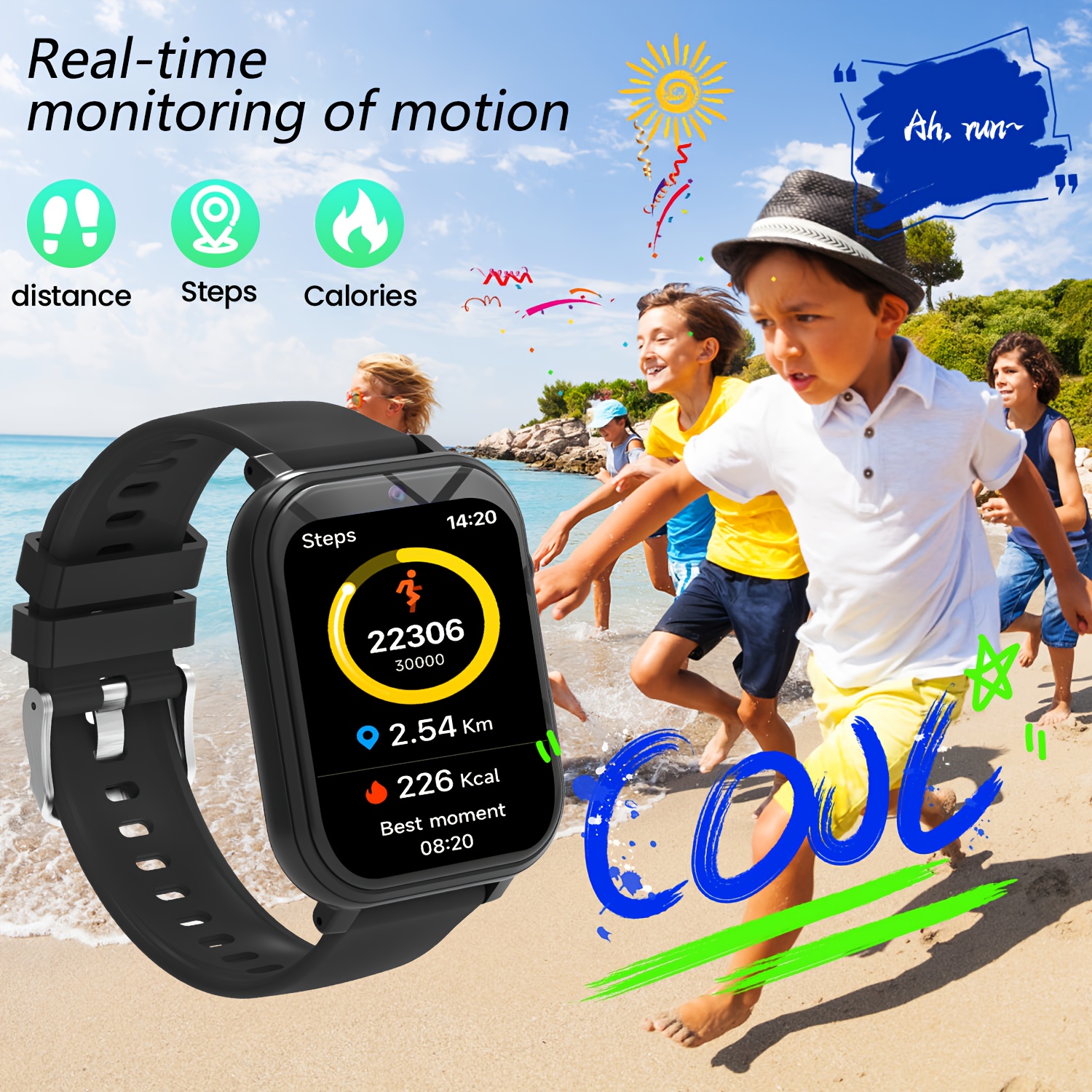 Smartwatch voor Kinderen - Educatief Spelhorloge met 18 Ingebouwde Games, Camera, Video-opname, Muziekafspelen, Stappenteller, Wekker, Zaklampje – Het Perfecte Cadeau voor Tieners en Kinderen, Leuk Lerend Gadget, Activiteiten Tracker Voor Kids, Kleurrijk Horloge Verwarmd Draagcomfort Stevige Constructie Multifunctionele Accessoire Schoolleeftijd