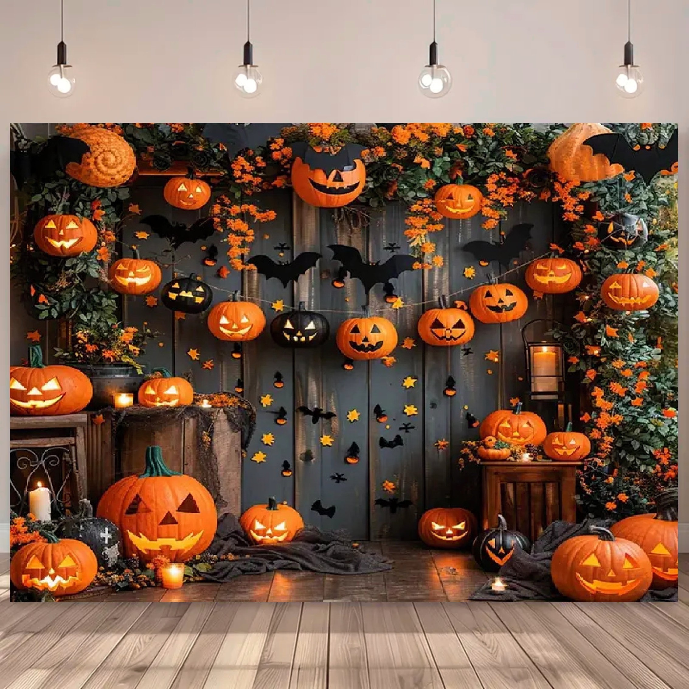 

[ ] 1pc Halloween Cloth - & -o'- Decoration, 5x3ft/5x7ft, , No Needed, For Halloween Decorations / , Use