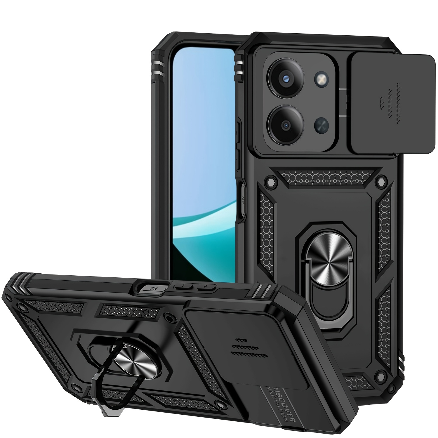 TEMU Phone Case - For Redmi 15c 5g 173mm ( Applicable To European Version 5g 173mm) Case Cover Armor Shield Magnetic Kickstand And Slide Camera Cover