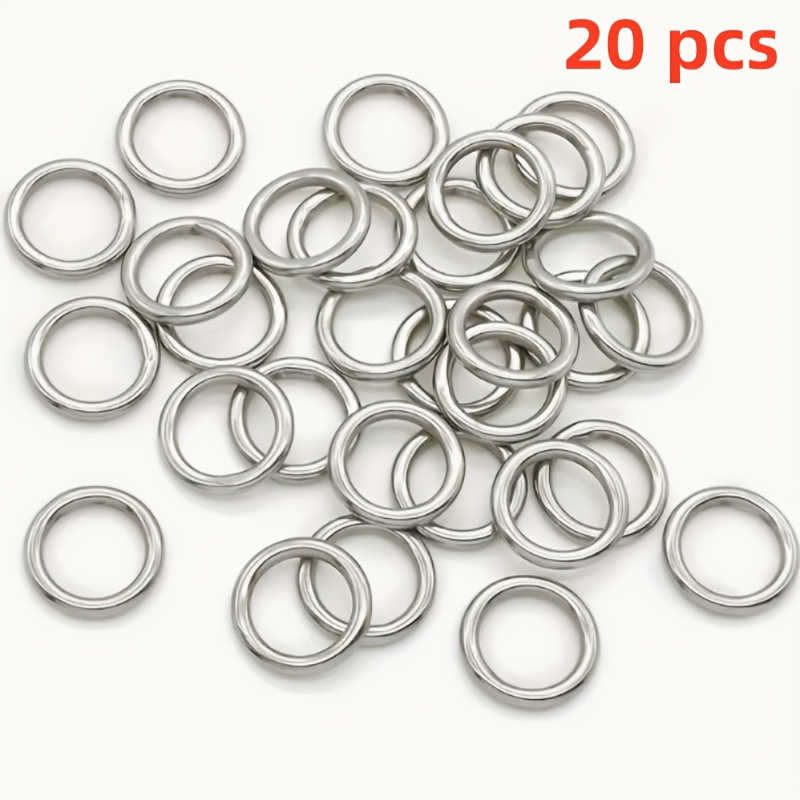 E-shop 20 Stück Edelstahl O-Ringe, geschweißte Ringe, massive geschweißte Zugringe, für Campinggurte, Hundeleinen, Gepäckzubehör