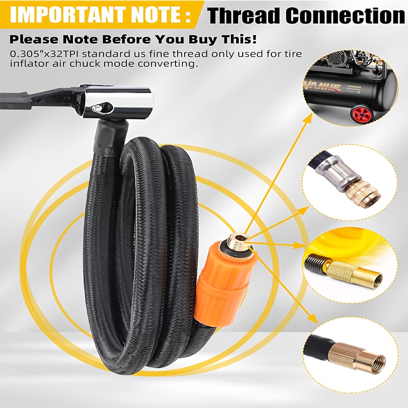   шланг для накачки шин 30 см/11,81 дюйма/m8 | с воздушным клапаном | плетеная синтетическая резина | адаптер клапана   в schrader | для воздушных компрессоров | прочный и гибкий - для автомобилей | мотоциклов | велосипедов Детали 6