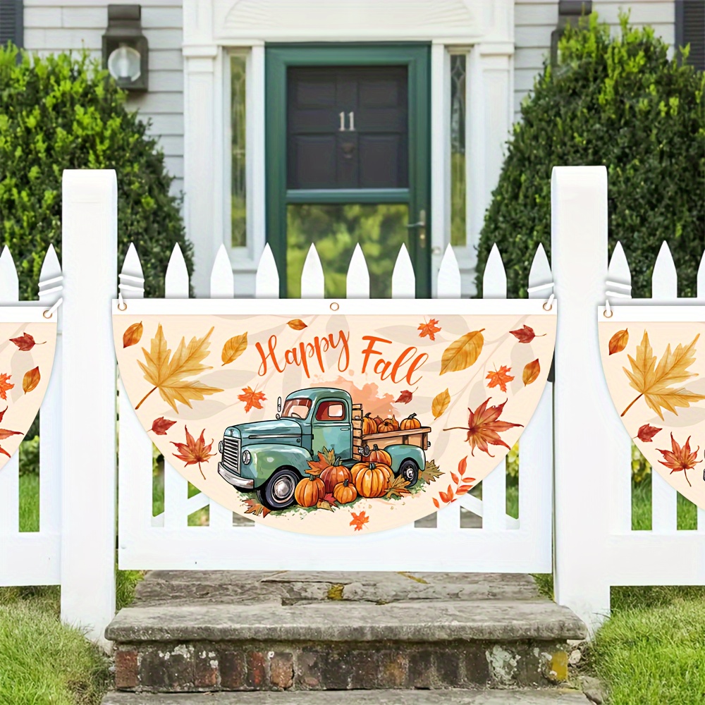 Thanksgiving Half Round Flag Polyester Autumn Happy Theme - Temu