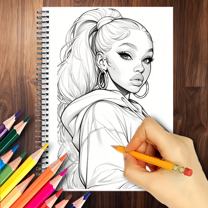 Fashion Power Coloring Book Featuring Unique Black Female Fantasy Characters