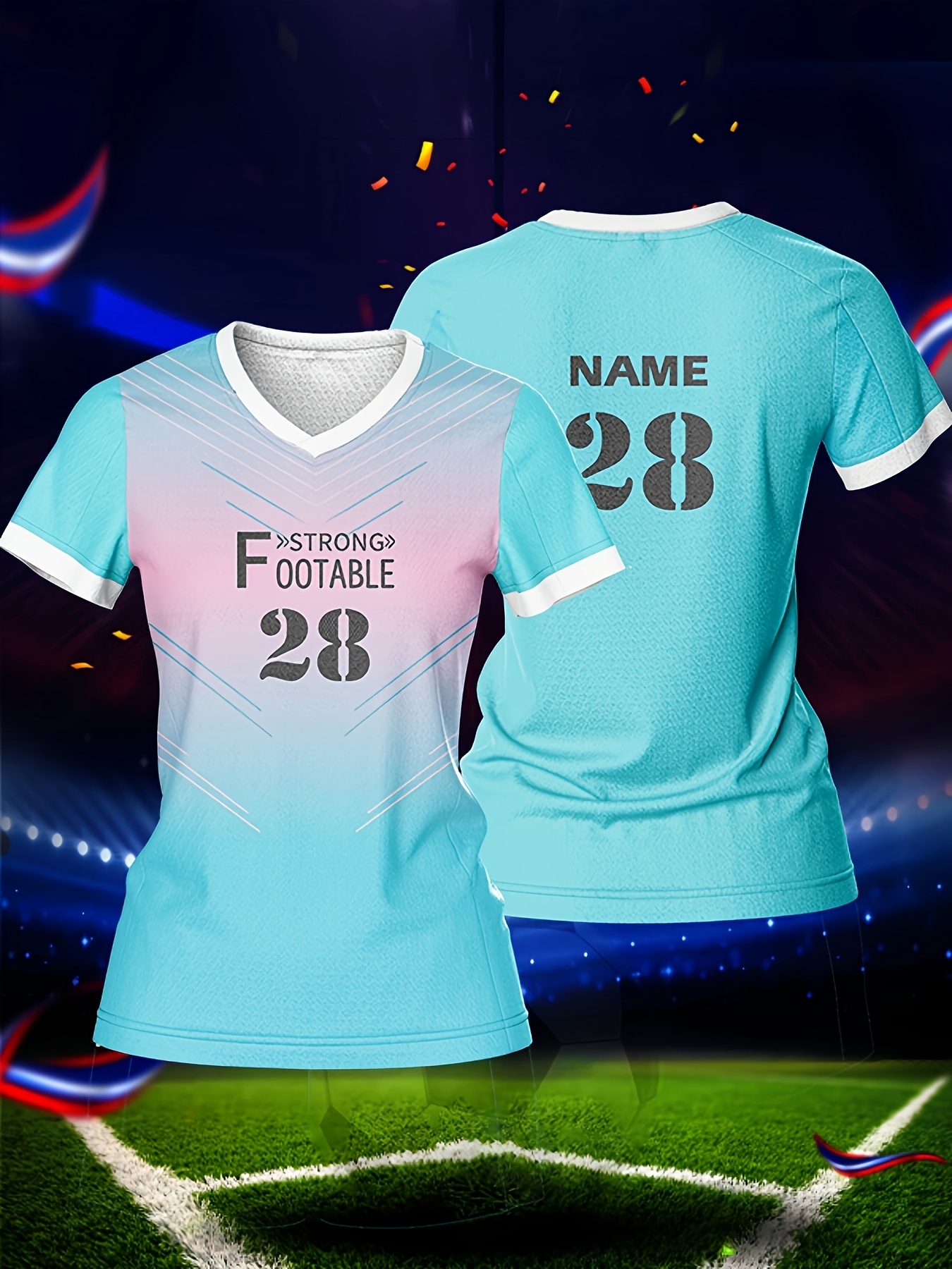2025 camiseta fútbol personalizada número mujer Temu Peru