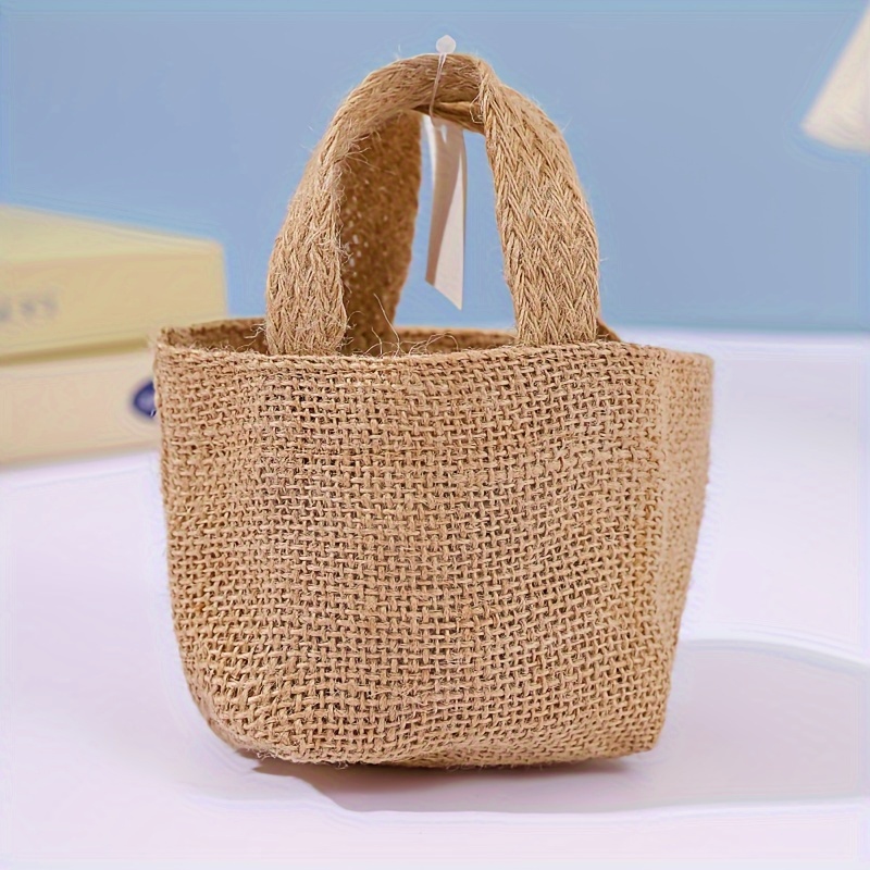 

10pcs High-quality Linen Tote Bags - Cosmetics, Party Favors & Gifts | Portable Travel Pouches Storage | "x4.7", Small 6.3"x3.1