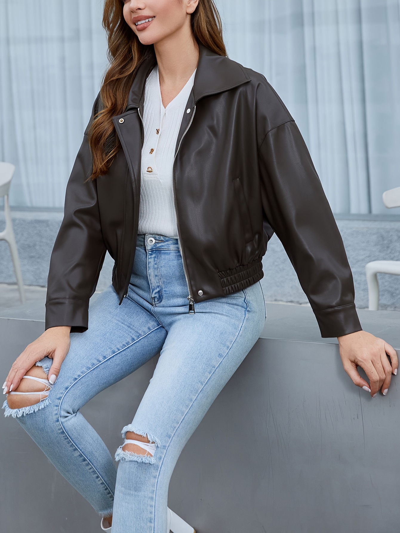 Motorrad Lederjacke Kunstlederjacke GrÃ¼n Moto Guzzi Lederjacke