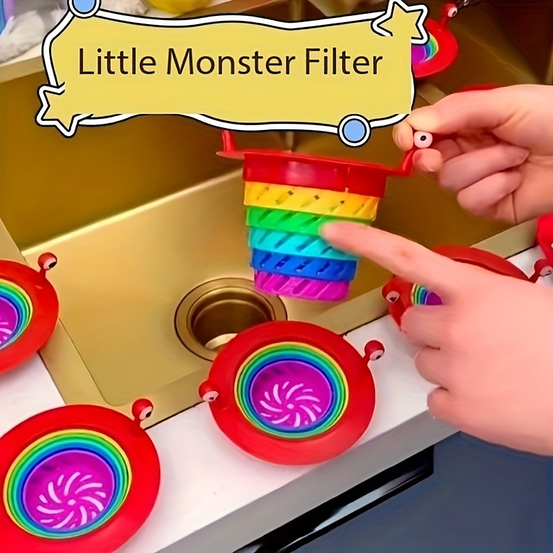 adorable   sink filter foldable quick drainage rainbow strainer suitable for vegetable washing and draining durable plastic Product details 0