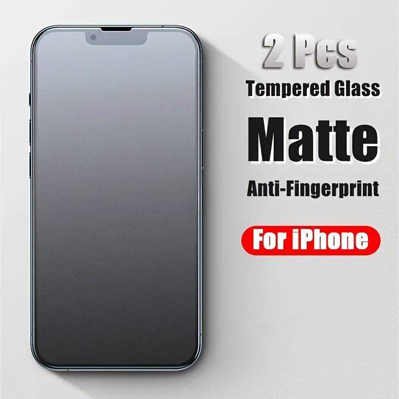 

2-pack Tempered Glass Screen Protector For Iphone, Matte Finish, Anti-fingerprint, Anti-glare, Full Coverage, High-definition Display Guard