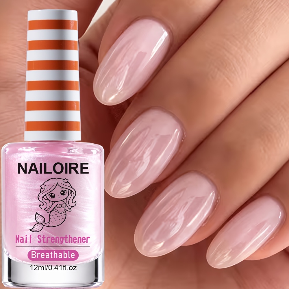 Hailey Glossy Pink Nail Strengthener — A Translucent Glossy Pink Nail Polish That Delivers A Healthy , With -dry Formula To Strengthen Nails; Suitable For Commuting, Parties, Vacations, And