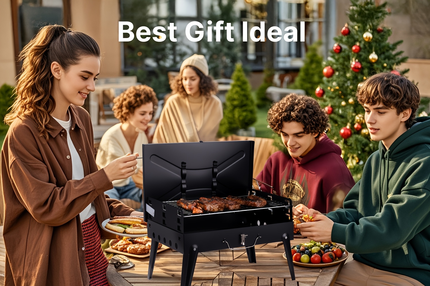 Portable Charcoal Grill, Adjustable Height Foldable Barbecue Grill, Durable And Compact, Easy to Clean, Perfect for Camping, Tailgating, And Outdoor Cooking