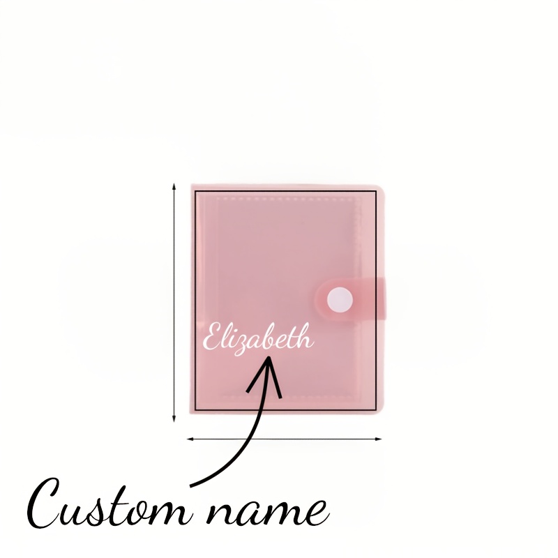 TEMU Álbum personalizado con a medida color macaron, álbum de fotos portátil semitransparente de color sólido, 60 ranuras, puede tarjetas bancarias,