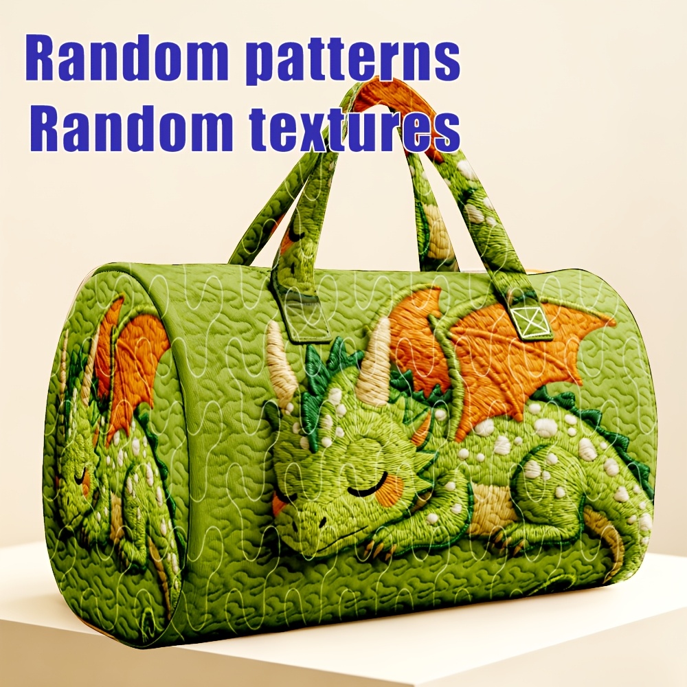 Image of 1pc Christmas Gift Whimsical Style Quilted Tote Travel Handbag For Fantasy Lovers For Holiday Gifting Portable Storage Organizer Purse Great For Weekend Travel For Women