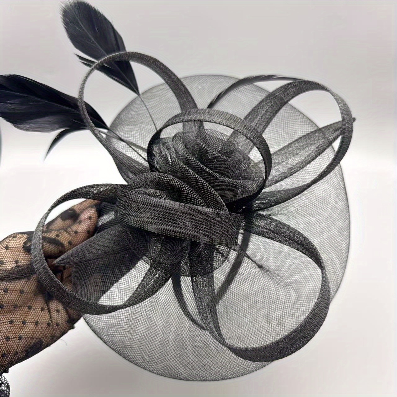 TEMU Veil Mesh Derbyhat 1pc Costume Fascinator For Tea Party Halloween 1920s Birthday Horse-racing Wedding Hat Church Hat With Headband And Clip 2
