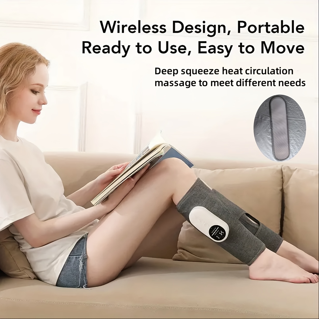 Leg Massager For Circular Calf Press, Air Compression Massager, 3 Intensities, Easy To Use, For Feet, Legs, Thighs And Knees, Cordless Leg Massager, Christmas, Mother'S Day And Father'S Day Gift. 3 Leg Massager For Circular Calf Press, Air Compression Massager, 3 Intensities, Easy To Use, For Feet, Legs, Thighs And Knees, Cordless Leg Massager, Christmas, Mother'S Day And Father'S Day Gift. - Image 3