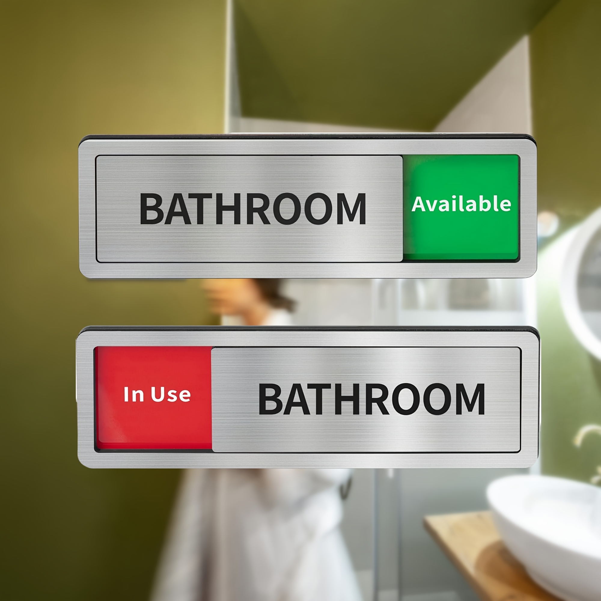 E-shop [2D Flat] Ein Set Badezimmer-Türanzeiger, geeignet für Unternehmen, mit einem Schild, das anzeigt, ob die Toilette oder belegt ist, mit einem
