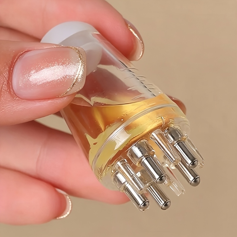 1pc hair growth liquid massage applicator transparent   liquid storage steel ball rolling liquid dispensing for scalp nourishment promoting hair  