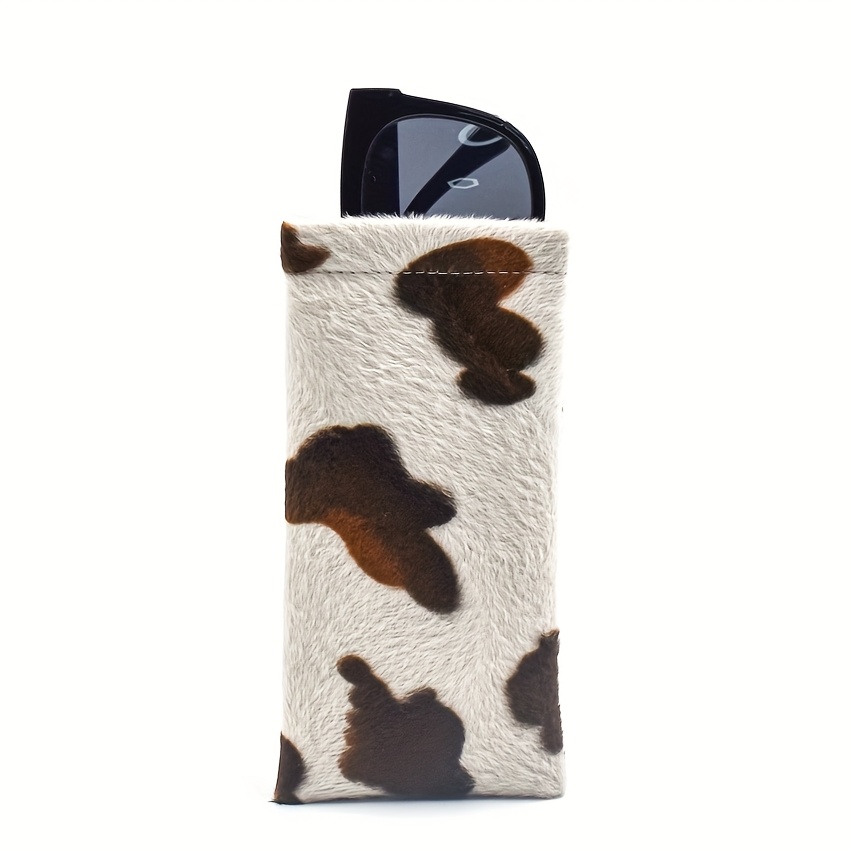 1 soft plush cow pattern eyewear pouch passport holder - Temu display picture 1