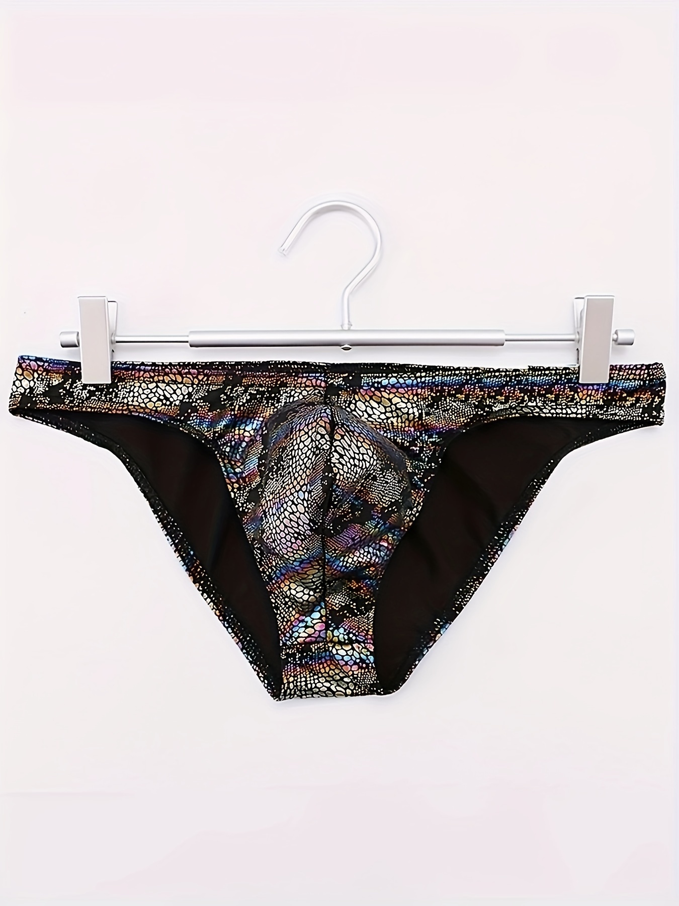 Men's Underwear Snakeskin Pattern Print Sexy Thong U Convex - Temu