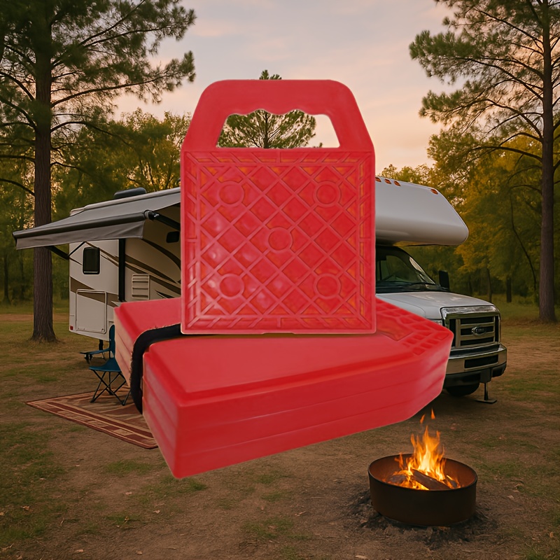 4pcs, Rv Stable Pad With Portable Rope - Uv-resistant Polypropylene Material Suitable For And Travel Trailers, Wheel Chocks, No/16pcs