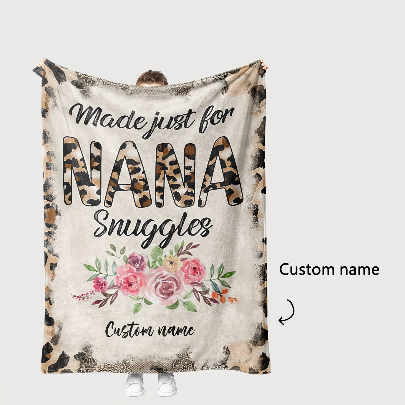 

1pc Exclusive Custom Blanket For Nana, Customizable With Name, Suitable For Bedroom, Sofa, And Travel, Made Of Flannel