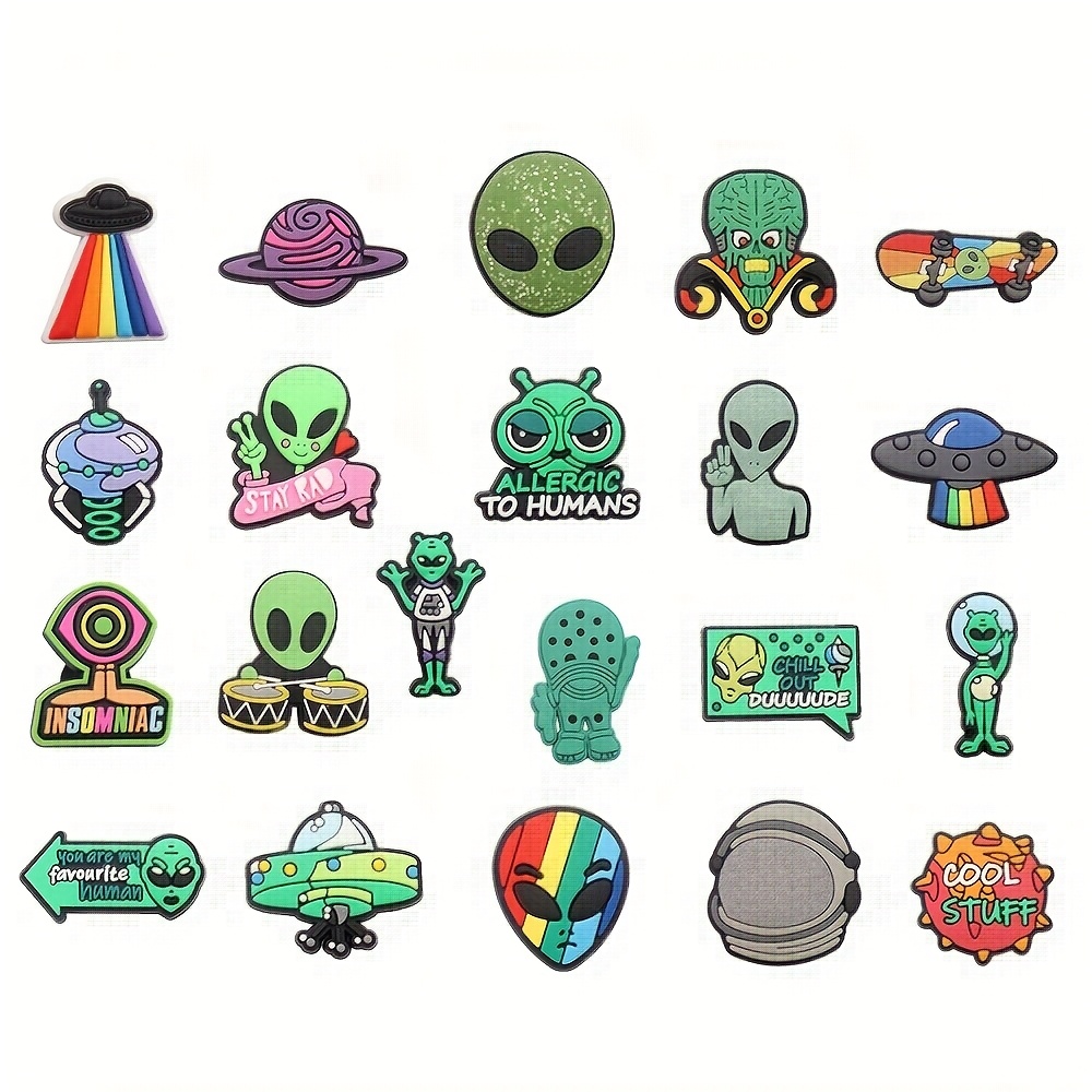 

21pcs Ufo & Planet Pvc Shoe Charms - Fun For Sandals, Garden Shoes, Backpacks, And Party Gifts