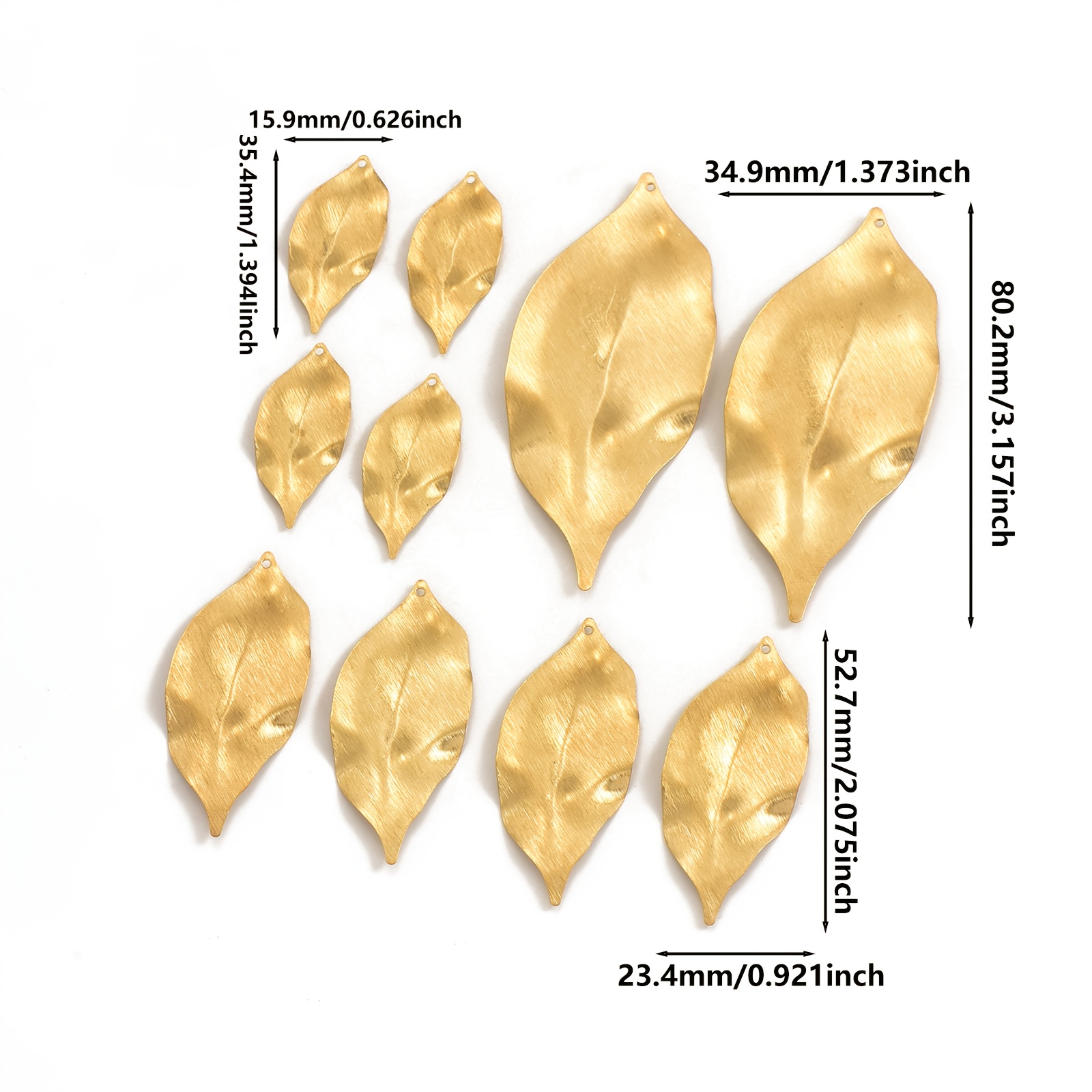 6pcs Original Brass DIY Jewelry Accessories, Leaf Pendants
