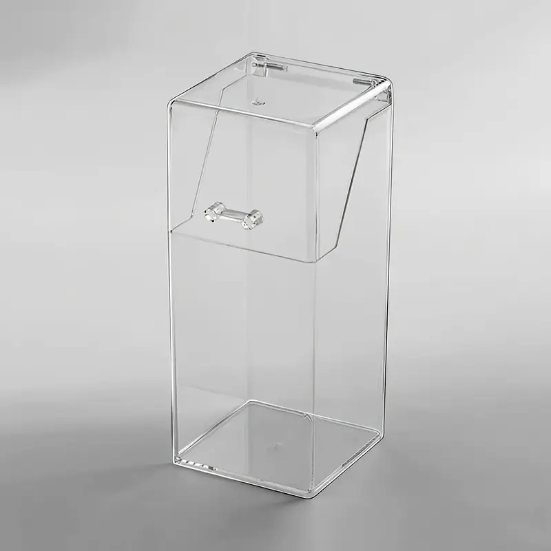 1 clear acrylic desk organizer with lid dustproof storage box for makeup brushes pens sleek for visibility makeup brush holder solution clear acrylic material Product details 4