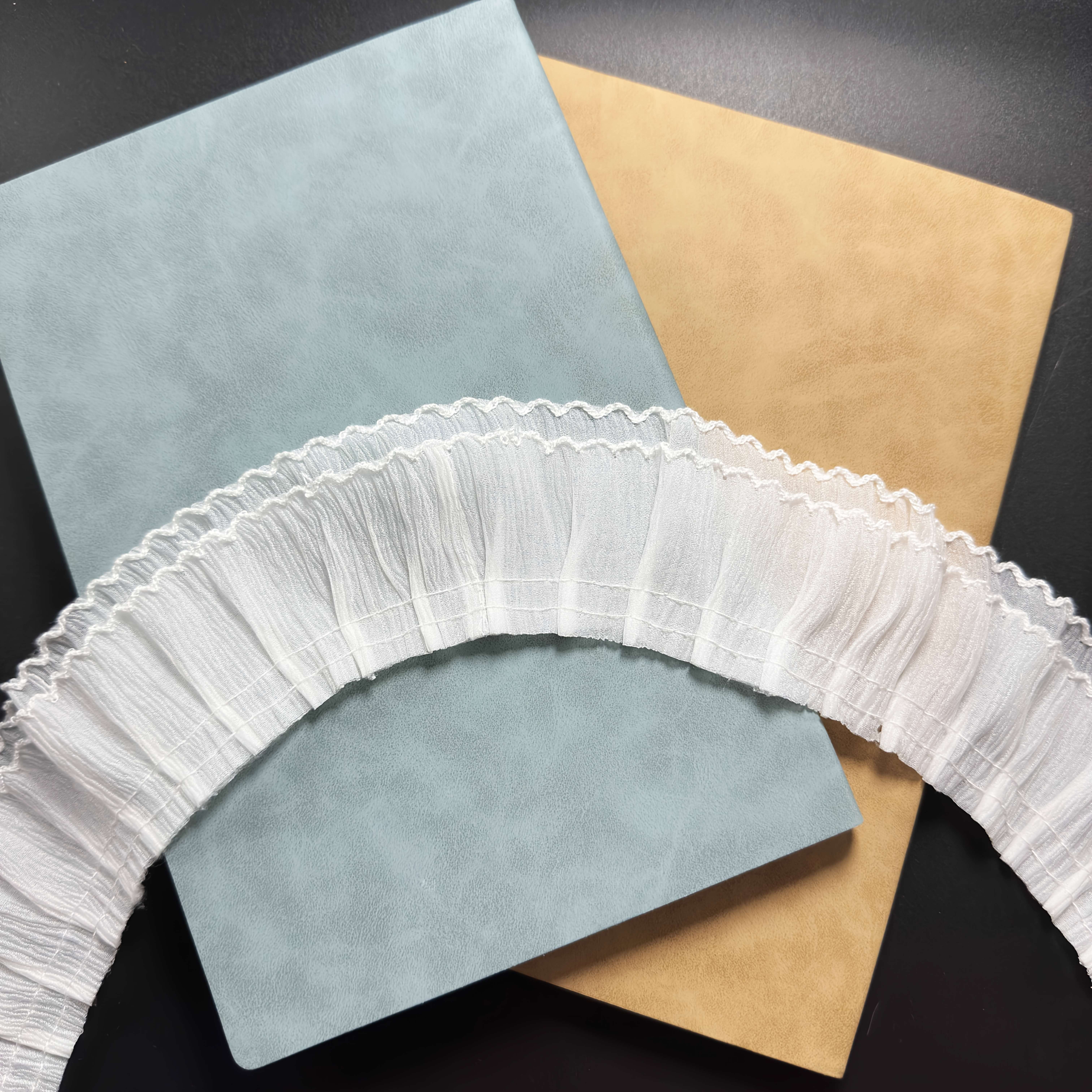 Image of 2.17-inch Elegant White Double-layer Lace Trim. Suitable For Dresses, Clothing, Performance Costumes, Pet Outfits, Curtains, Bags, And Other Additions As Well As For Crafting Decorations