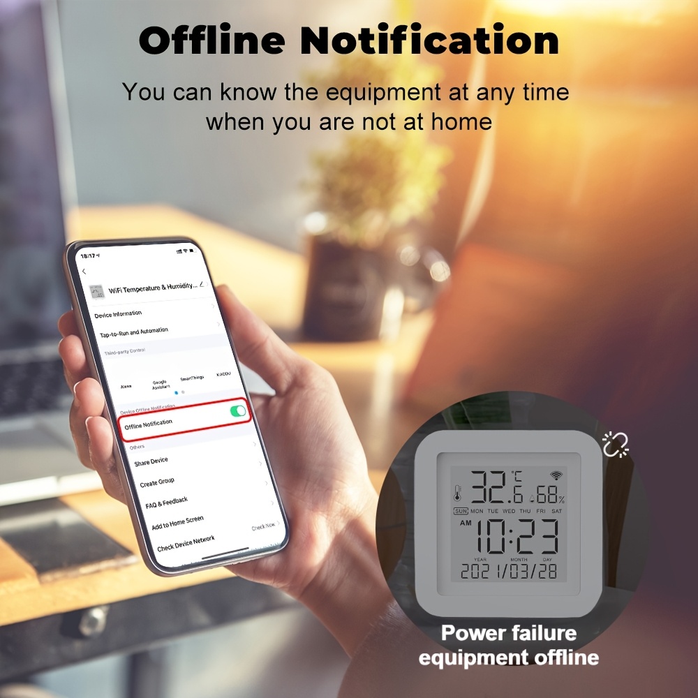 1pc Tuya Mini Smart WiFi Temperature & Humidity Sensor - 2.4G, USB-Powered, Real-Time Accurate Measurements, Backlit LCD Display, Voice Control with Alexa & Google Assistant, Ideal for Home Automation, Home Automation Sensor | Modern Home Sensor | Accurate Temperature Measurement, Temperature Sensor