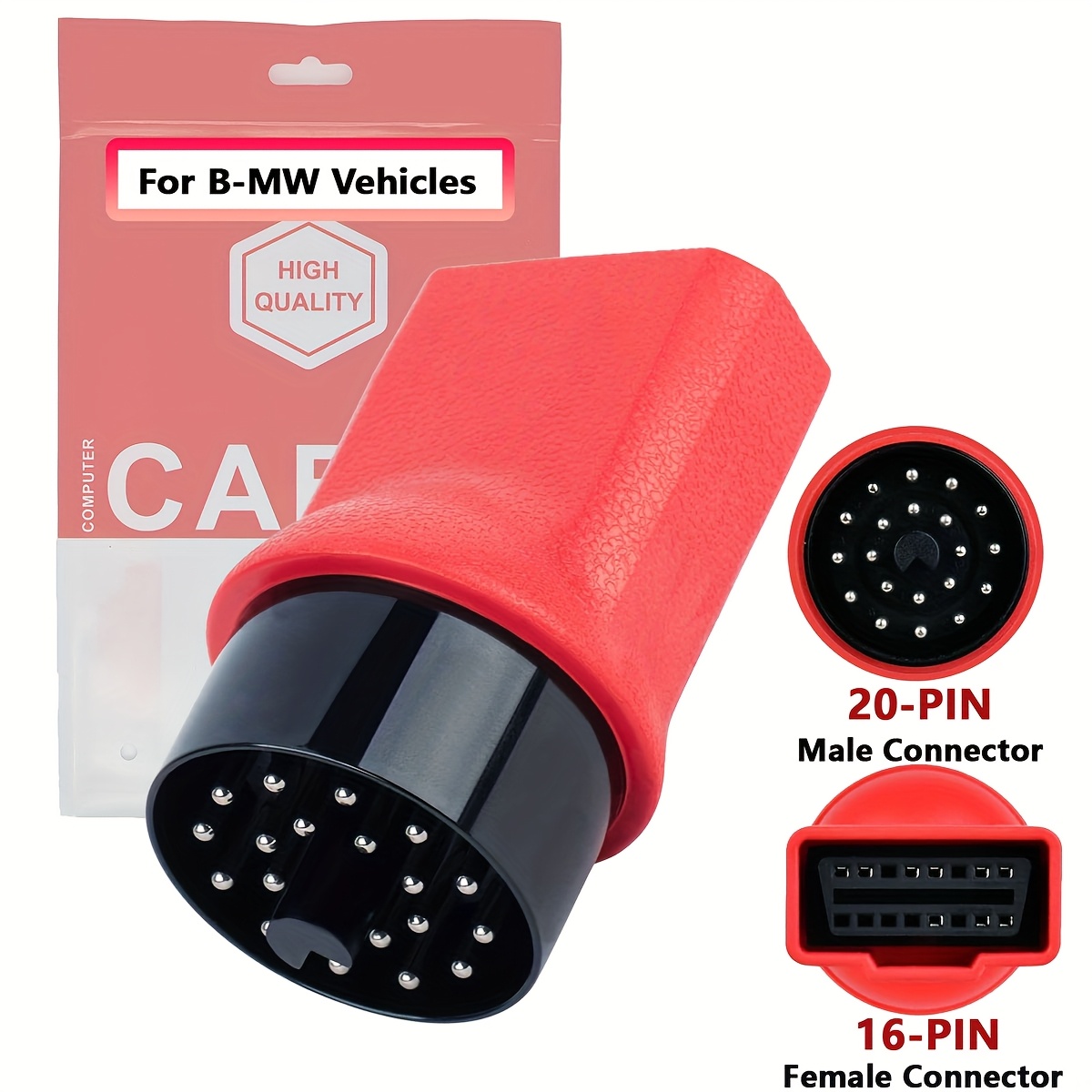TEMU Juta 20-pin Obd1 Male To 16-pin Female Connector Adapter Fit For Vehicles With 20 Pin Interface