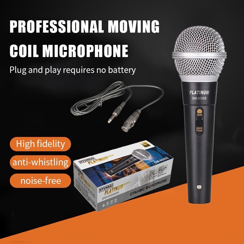 Microphone de karaoké dynamique filaire, professionnel, clair