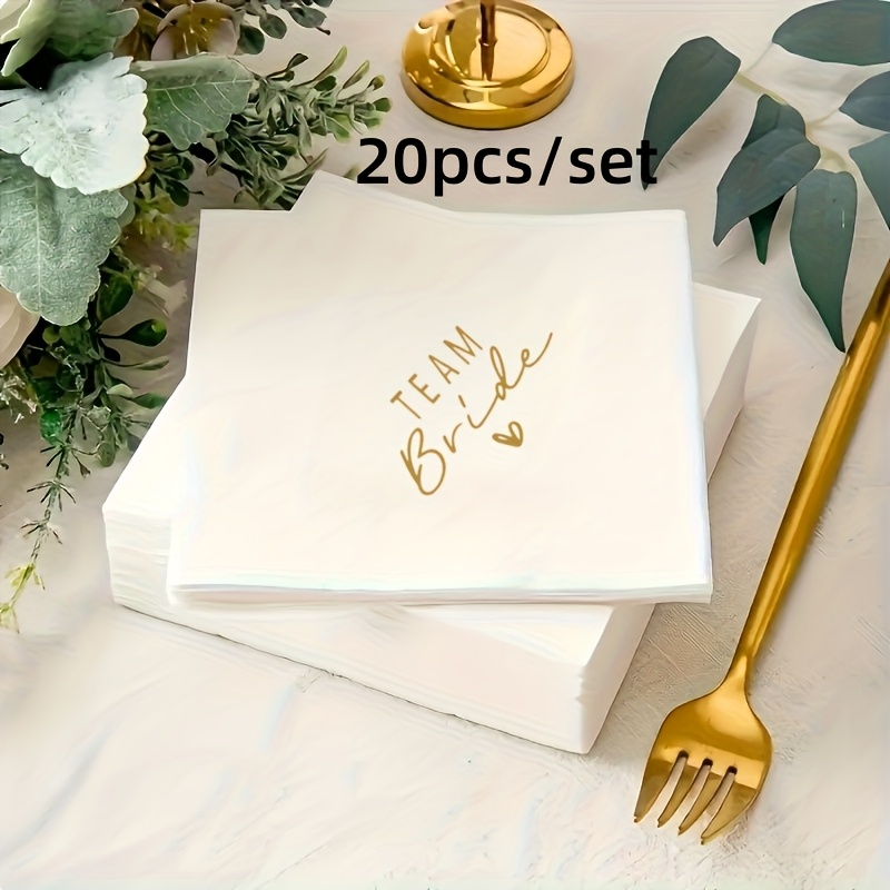E-shop 20 Stück/Satz TEAM Braut Seidenpapier – Ideal für Hochzeitsdekoration, Junggesellinnenabschied Deko-Servietten „Die Braut kommt“ –