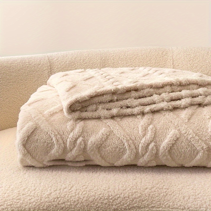 ultra soft   throw blanket lightweight multi purpose for bed sofa and napping cozy   in cream white details 9