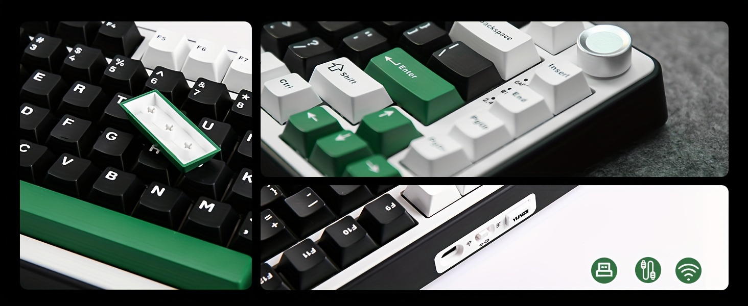 b75 gaming keyboard 75 with rgb hot swappable mechanical switches ergonomic gasket mount and multi wireless type c 2 4 details 9
