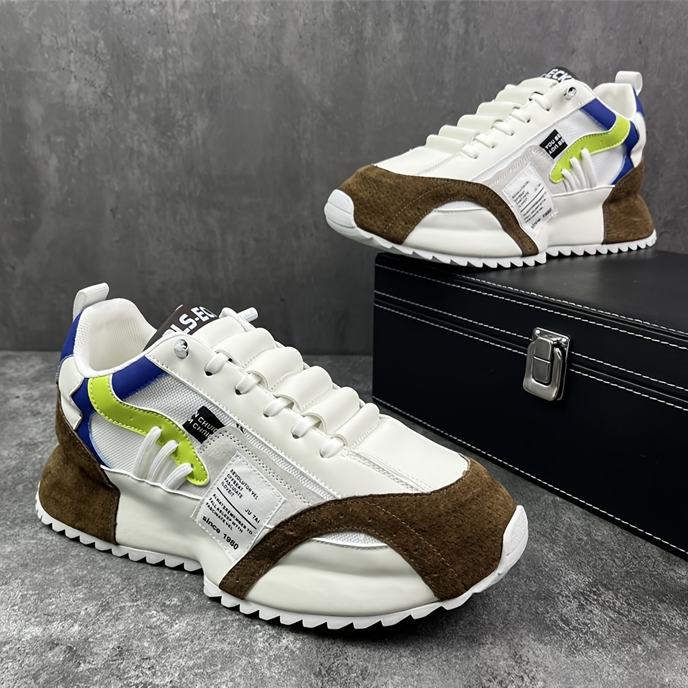 chaussures de sport homme respirantes à plateforme épaisse - sneakers rétro-  avec semelle pvc épaisse, dessus en tissu, chaussures de sport décontractées pour     et toute lannée (bas) Détails du produit 4