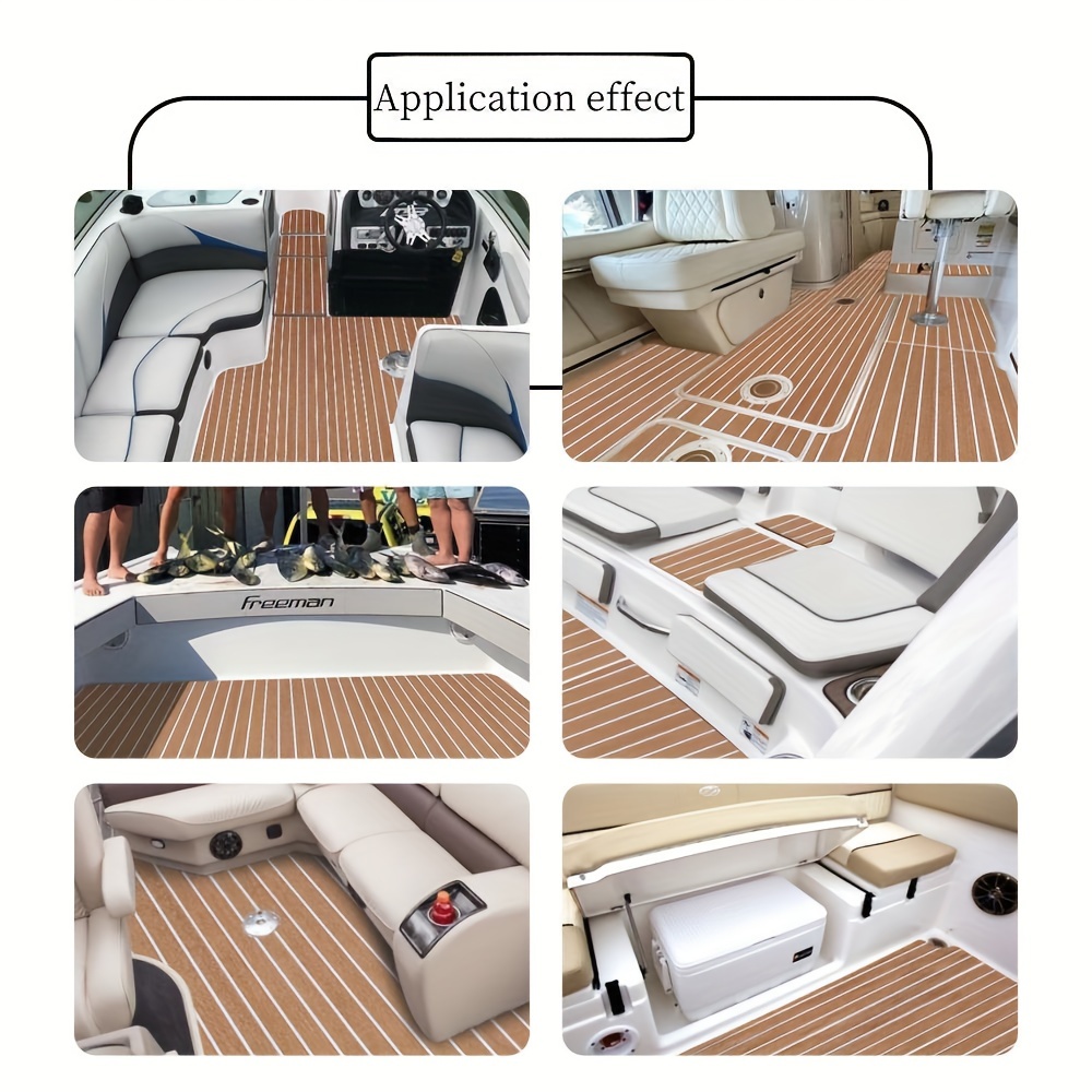 Boat Deck Non Slip Floor Mat 240cm X 94 5in Eva Foam Backing Wood Look ...