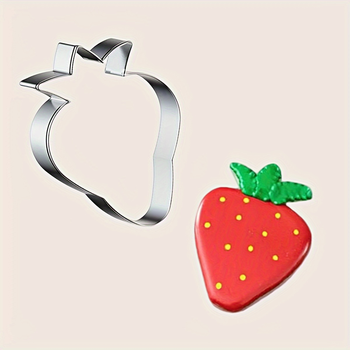 

Fruit Shape Stainless Steel Biscuit Mold Strawberry Baking Diy Cutting Mold Fondant Cookie Rice Ball Cake Mold 1j Pcs