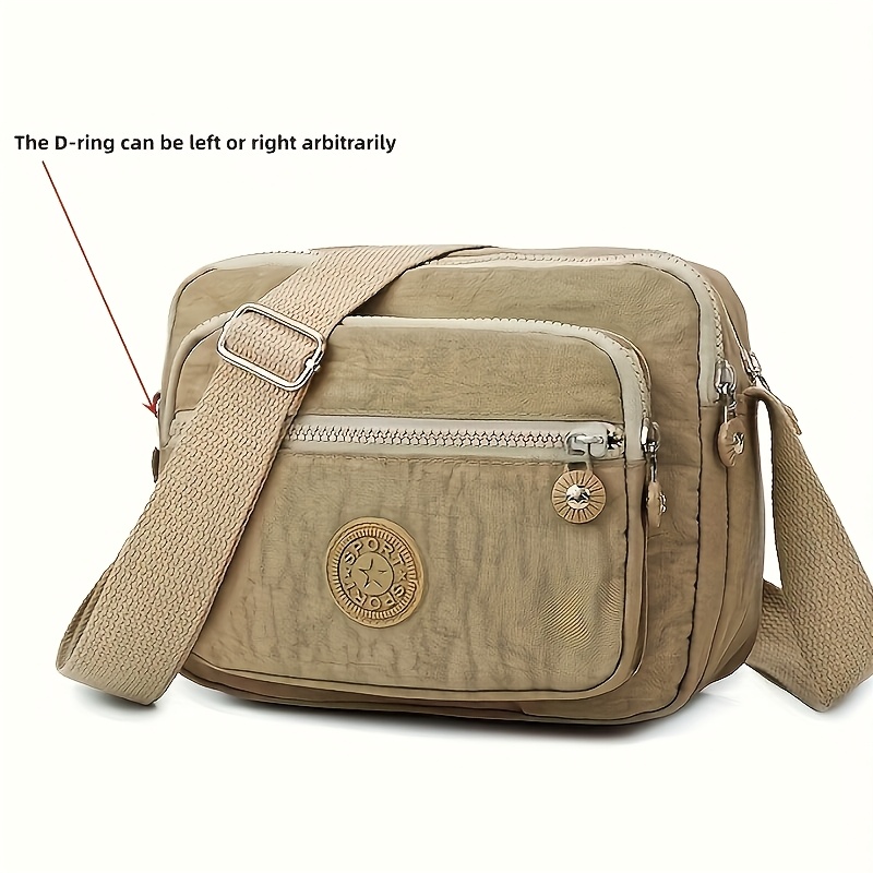 【DISCERNMENT】Unisex Nylon Square Cross Bag unisex square bag messenger bag multi pocket lightweight - Temu