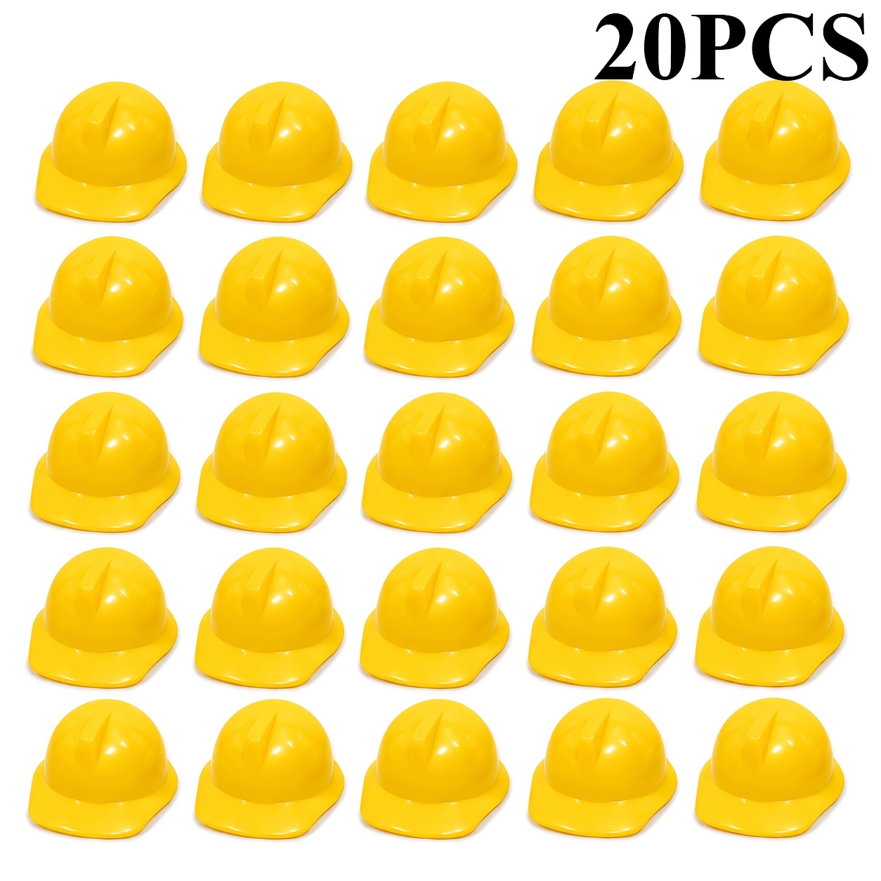 TEMU 20pcs Pack Mini Hard Hats Suitable For Graduation, Beach Parties & Themed Events - Plastic Tabletop Decorations With Lightweight Headwear For &,