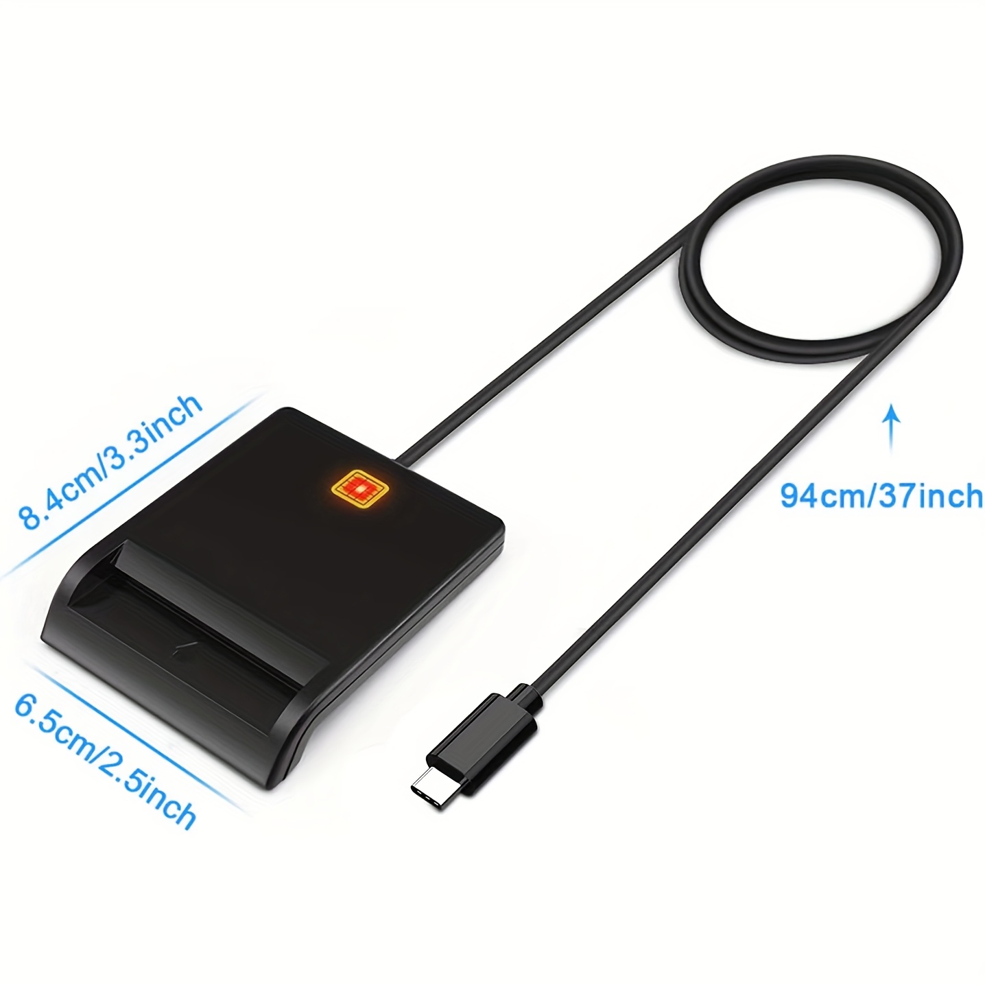 lecteur de cartes intelligent avec interface type-c pour ordinateurs et téléphones, lecteur cac usb c, compatibilité universelle avec  /11,   os 10.15 et   type c